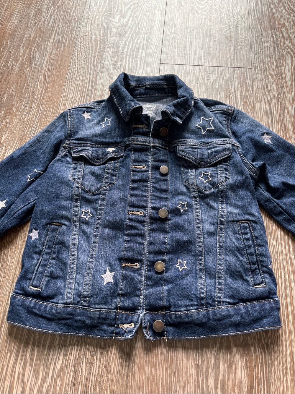 Wonder Nation Dark Blue Denim Jacket with White Star Accents